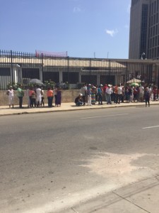 Cubans  come from all over the island to stand in line to apply for a visa (Patty Vila)