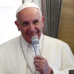 Pope Francis speaks to journalists on his flight from Rome to Havana