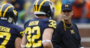 Jim Harbaugh is one of the many football coaches going to great lengths to sign players
