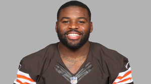 Terrance Brown wasn’t smiling after getting robbed twice on the same day! He’s shown here in a 2014 photo when he was still with the Cleveland Browns NFL football team. This image reflects the Cleveland Browns (NFL photo)