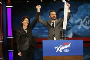 CVS Pharmacy President Helena Foulkes unveiled digital receipts in a surprise appearance on ABC&apos;s Jimmy Kimmel Live on Friday evening. (PRNewsFoto/CVS Pharmacy)