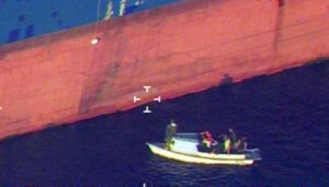 Freighter picksup stranded Cuban fisherman ( CBP Air and Marine Operations )