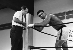 Muhammad Ali with his trainer Angelo Dundee ahead of his fight with Ernie Terrell at the Astrodome, Houston, February 1967. Action Images / MSI