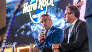 Hard Rock International Chair Jim Allen with Dolphins President CEO Tom Garfinkel (Miami Dolphins)