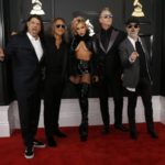 The group Metallica and Lady Gaga arrive at the 59th Annual Grammy Awards in Los Angeles