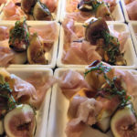 Prosciutto with compressed melon brown figs basil and olive oil