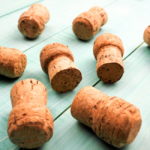 a lot of champagne corks as the background or substrate, for wine.
