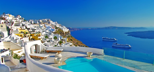 https://www.freepik.com/premium-photo/greece-travel-wonderful-santorini-island-holidays-luxury-resort-with-swimming-pool-volcano-view_10026359.htm