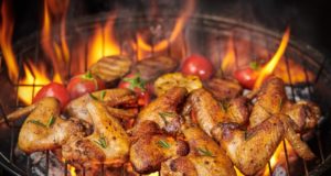 https://www.freepik.com/free-photo/grilled-chicken-wings-flaming-grill-with-grilled-vegetables-barbecue-sauce-with-pepper-seeds-rosemary-salt-top-view-with-copy-space_13012802.htm?query=bbq