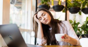 https://www.freepik.com/free-photo/portrait-tired-young-businesswoman-sitting-table-with-laptop-computer-while-holding-cup-coffee-sleeping-cafe_13549725.htm#page=1&query=fatigue&position=10