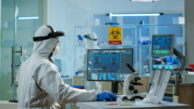 https://www.freepik.com/free-photo/medical-scientist-ppe-suit-working-with-dna-scan-image-typing-pc-equipped-laboratory-examining-vaccine-evolution-using-high-tech-chemistry-tools-scientific-research-virus-development_17763670.htm#query=covid%20lab&position=1&from_view=search