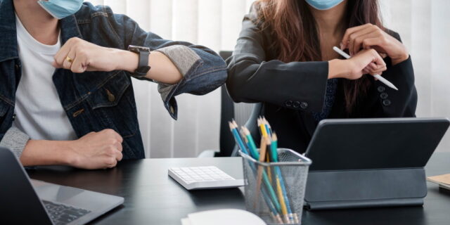 https://www.vecteezy.com/photo/2448550-two-young-diverse-business-colleagues-wearing-face-protective-masks-bumping-elbows-greeting-each-other-while-working-during-covid-19-quarantine