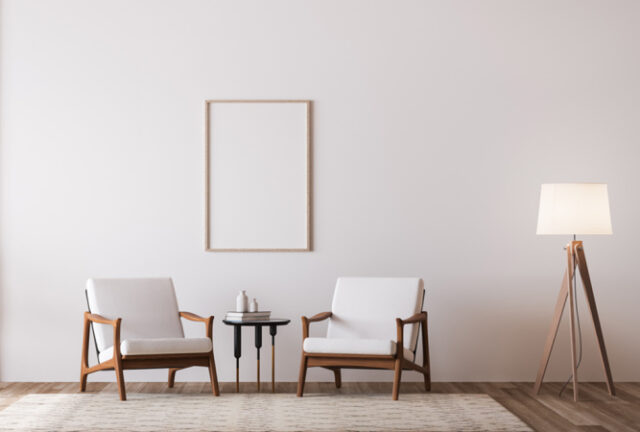 client: https://stock.adobe.com/images/living-room-design-with-empty-frame-mockup-two-wooden-chairs-on-white-wall/403408161