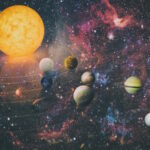 Solar system planet, comet, sun and star. Sun, mercury, Venus, planet earth, Mars, Jupiter, Saturn, Uranus, Neptune. Elements of this image furnished by NASA.